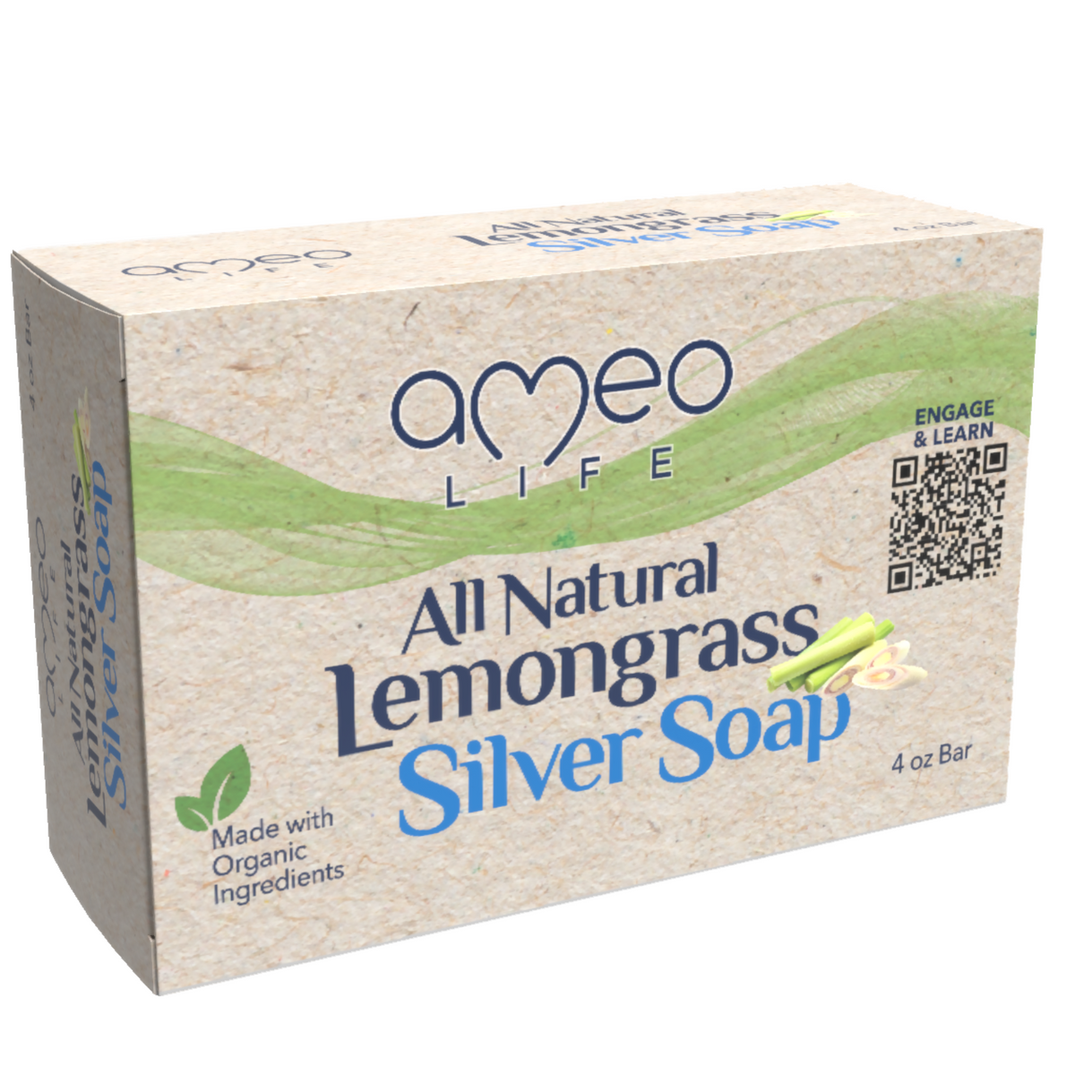 All Natural Lemongrass Silver Soap
