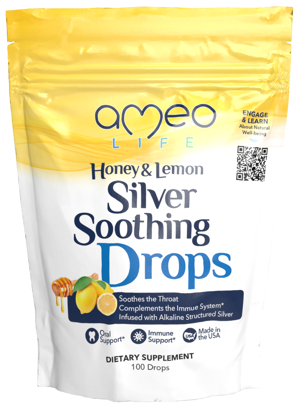 Honey &amp; Lemon Silver Soothing Drops